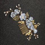 Wedding Bride Hairpin Hair Clips for Women Bridal Hair Accessories Pearl Rhinestone Flower Hair Combs Hairband Wedding Jewelry