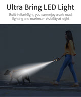 ROJECO Automatic Retractable Dog Leash LED Luminous Leading Fashion Light Straps For Dog Puppy Pet Flexi Walking Running Lead