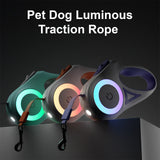 Streamer Led Lights Dog Leash Automatic Extending Nylon Leash Leads Premium Durable Pet Walking Leads Traction Rope Pet Products