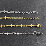 Stainless Steel Fashion Cross Shape Link Chain Necklace For Men Women Gold Silver Color Trendy Choker Jewelry Accessories Gift
