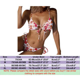 Women Swimsuit Flower Printed Halter Triangle Sexy Bikini Push Up Bandage Gathered Bathing Suits Women Adjustable Swimwear