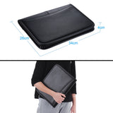 Business Portfolio Padfolio Folder Document Case Organizer A4 PU Leather Zippered Closure with Business Card Holder