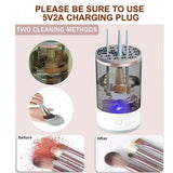 Electric Makeup Brush Cleaner Machine Cosmetic Brush Drying Rack Dust-proof Makeup Brushes Holder Cleaning Tools