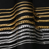 HONGTONG 3mm/4mm/5mm/7mm/9mm Smooth Surface NK Chain Necklace For Women Man Gold Color High Quality Stainless Steel Jewelry Gift