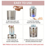 Electric Makeup Brush Cleaner Machine Cosmetic Brush Drying Rack Dust-proof Makeup Brushes Holder Cleaning Tools