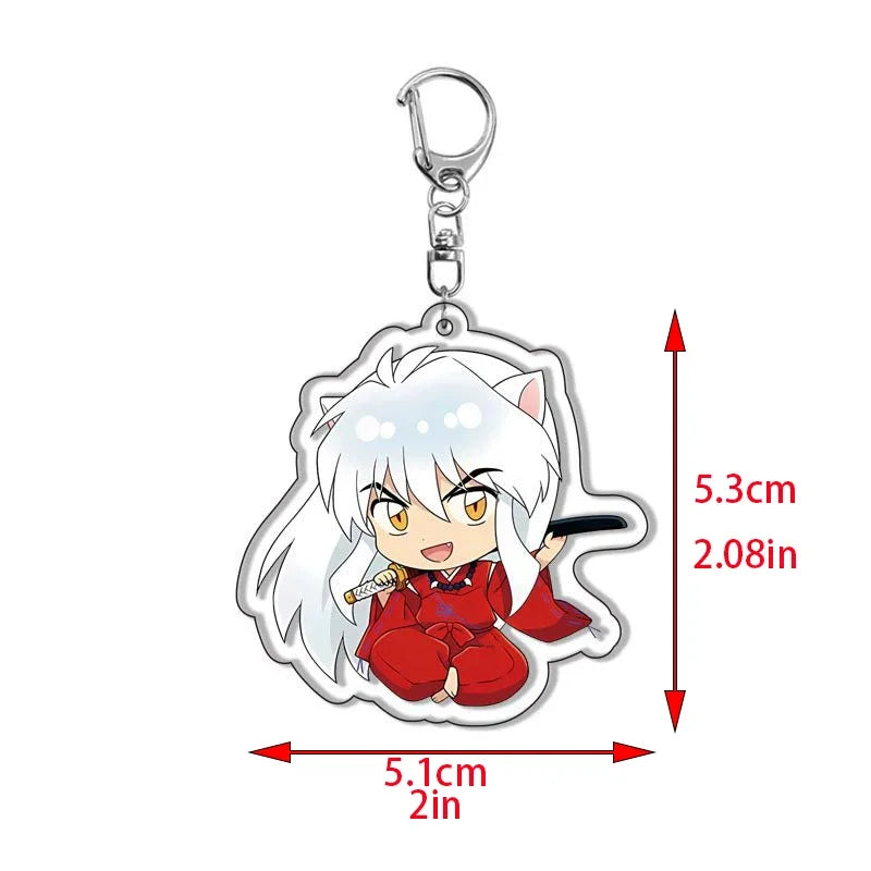 11pcs/set Anime Inuyasha Acrylic Keychains Accessories Cute Bag Pendant for fans gifts